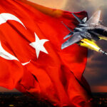 Turkish flag - f-15 war plane - Launched rocket